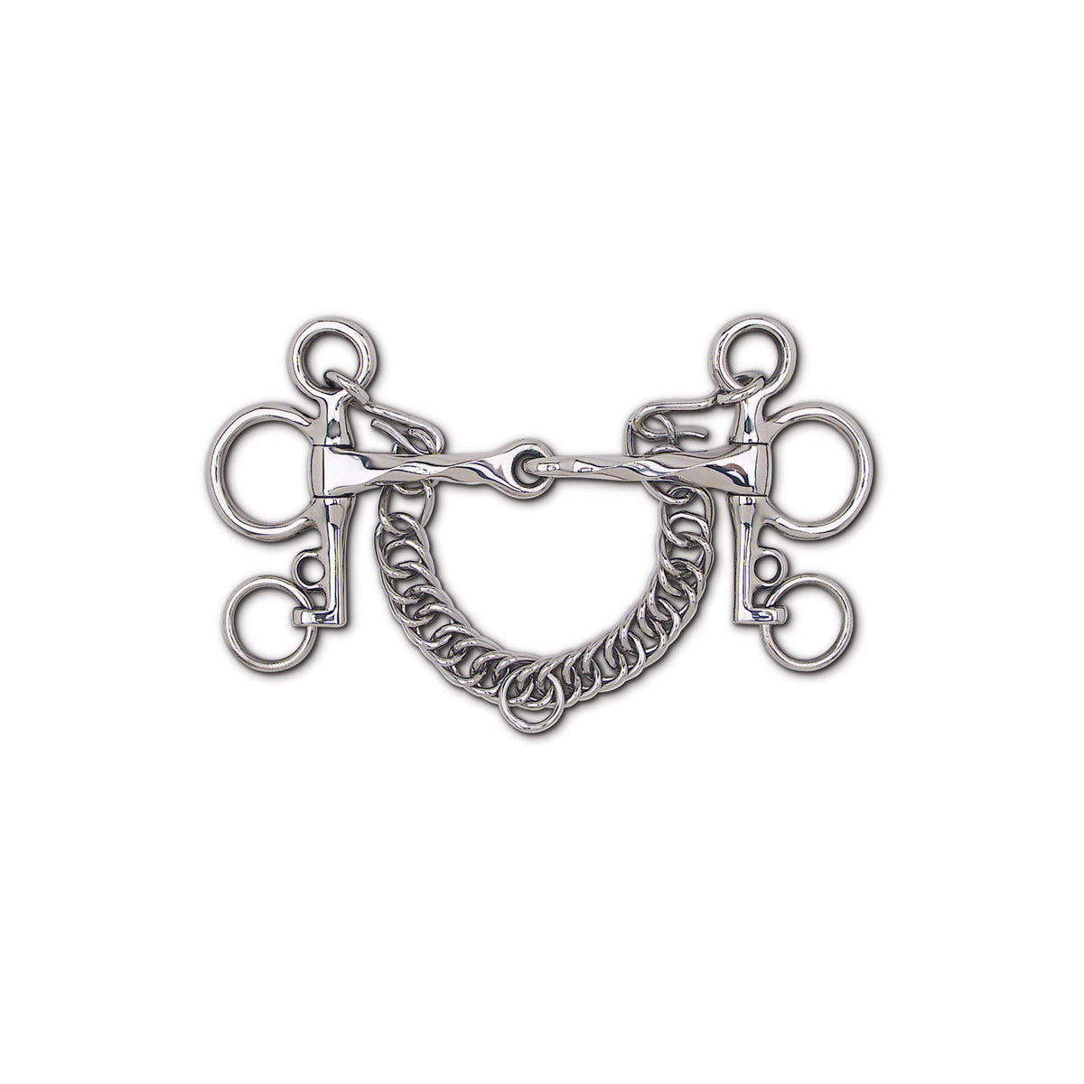 Toklat Stainless Steel Slow Twist Snaffle Tom Thumb Pelham - 3 3/4" Cheek