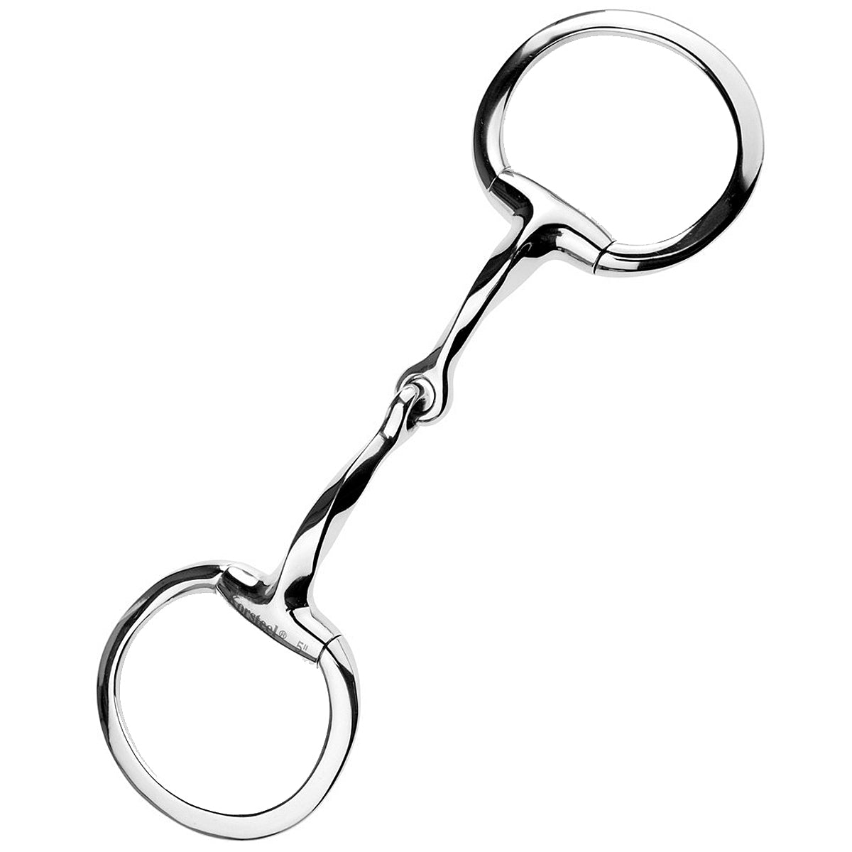 JP Korsteel Stainless Steel Jointed Slow Twist Eggbutt Snaffle Bit