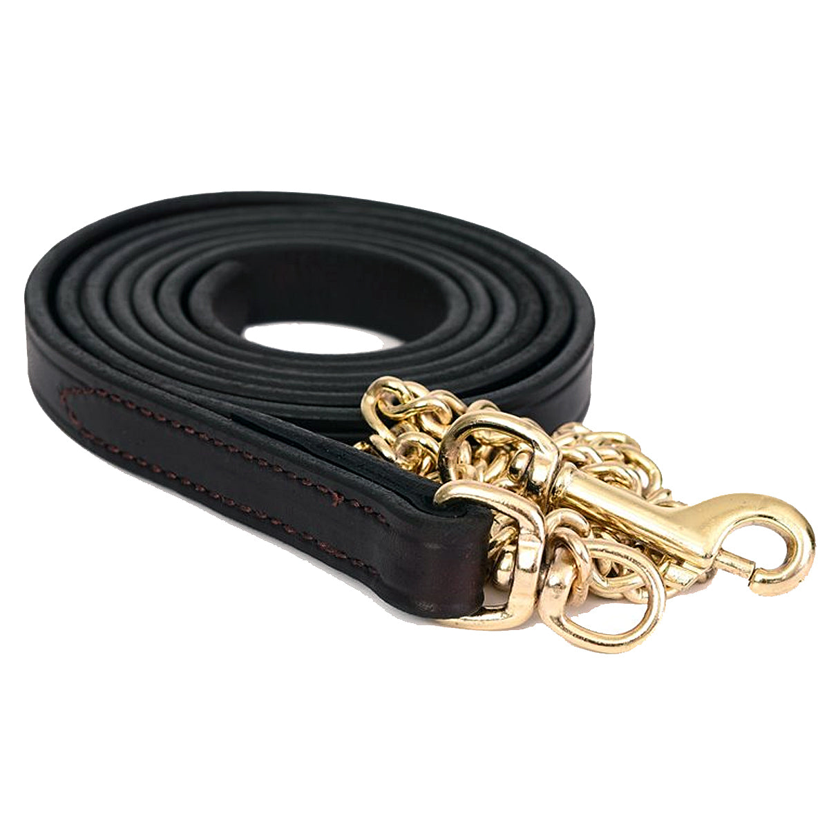 Perri's Leather Lead with Brass Plated Chain