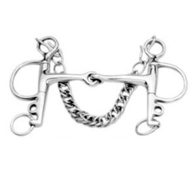 Korsteel Stainless Steel Jointed Mouth Eggbutt Pelham Bit