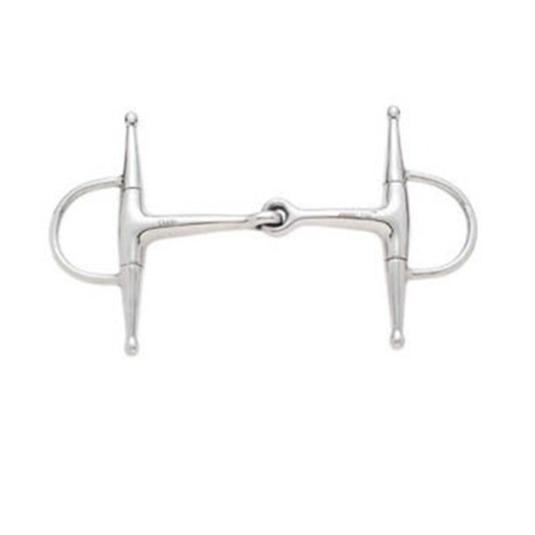 Korsteel Stainless Steel Jointed Short Full Cheek Snaffle Bit