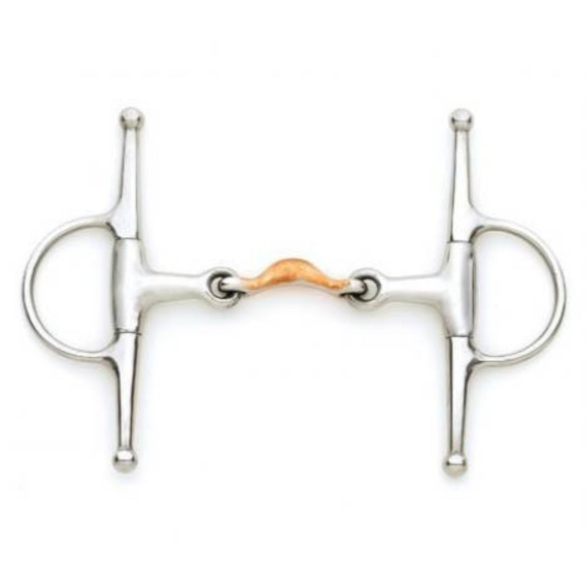 Centaur Copper Overlay Quarter Moon Full Cheek Snaffle Bit