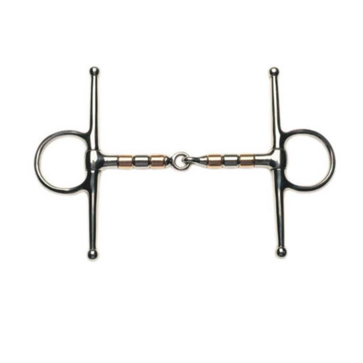 Korsteel Copper and Steel Roller Mouth Full Cheek Snaffle Bit