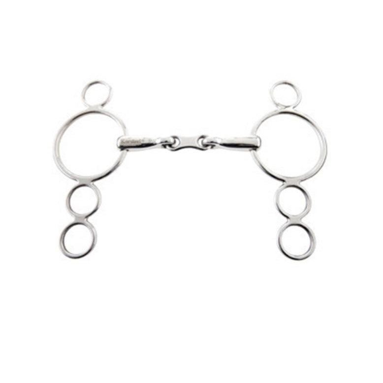 Korsteel Stainless Steel French Link 3 Ring Dutch Gag Bit