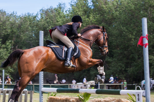 English rider clearing a jump