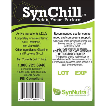 SynNutra SynChill Calming Gel for the Nervous Horse