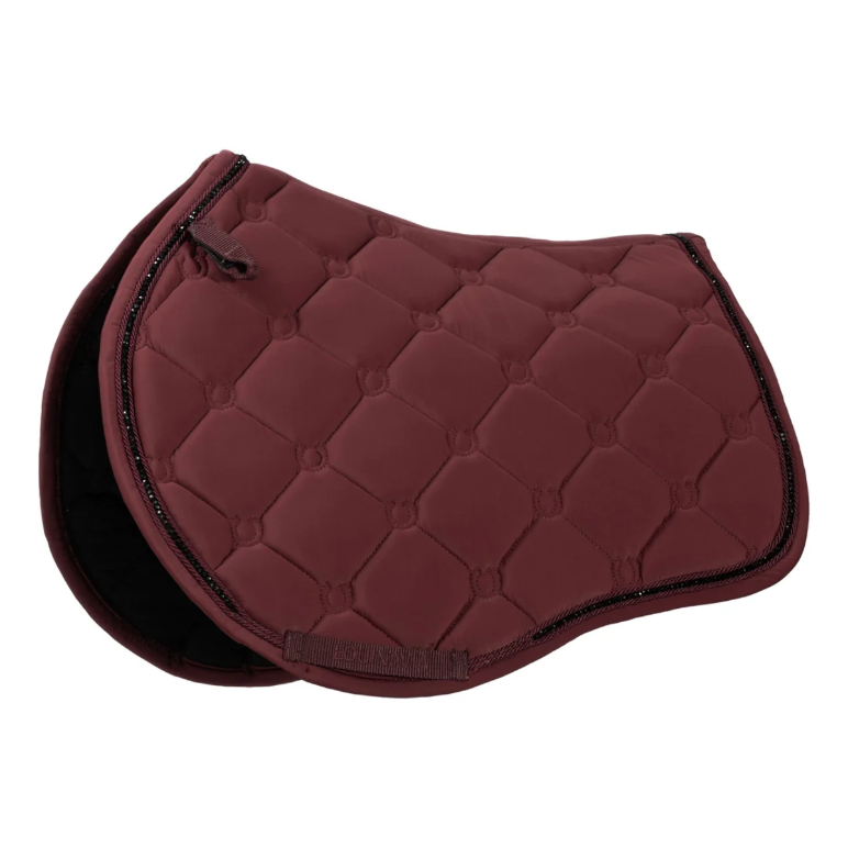 Equinavia Bergen Crystal All Purpose Saddle Pad, Burgundy, product view, side angle