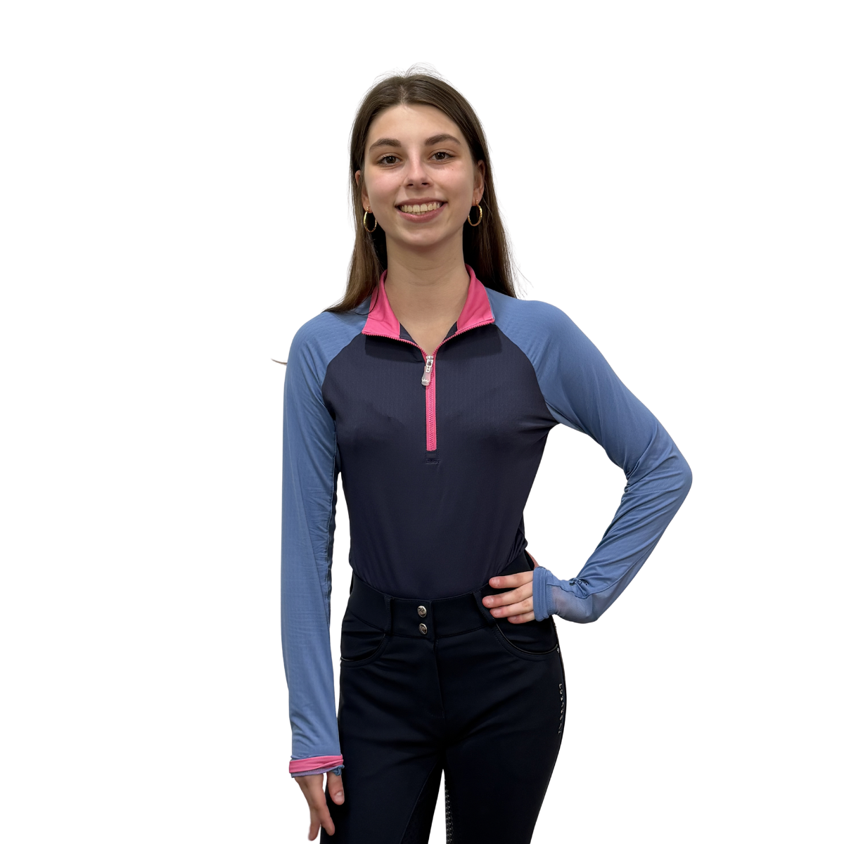 Kastel Women's Color Block Long Sleeve 1/4 Zip Sun Shirt