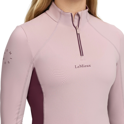 LeMieux Young Rider Classique Base Layer-wild rose-model-detail view