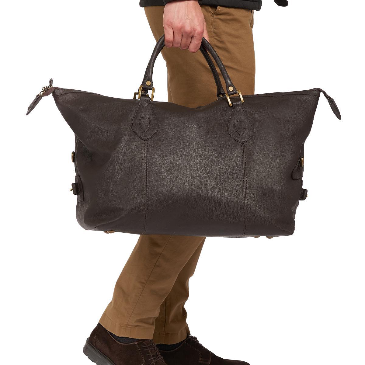 Essentioal Holdall ショルダーバッグ Barbour Barbour Leather Medium Travel Holdall | Farm House Tack