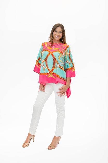 Stacy Bradley Design - Tunic Pink-Turquoise Stirrup