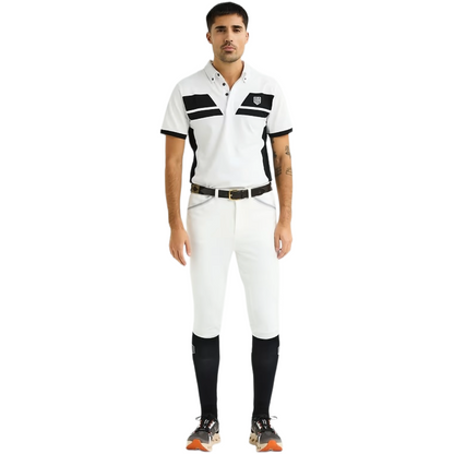 Maya Delorez Men's Half Seat Sport Breeches-White-Front View