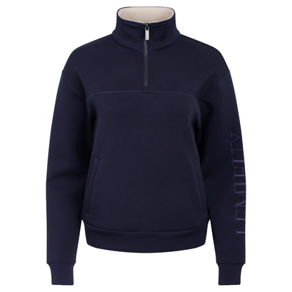 LeMieux Women's Scarlet Quarter Zip Sweater - Navy - Front View