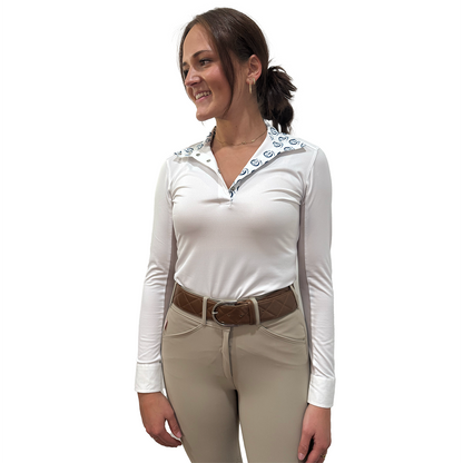 Essex Classics Ladies Tryon Talent Yarn Wrap Collar Long Sleeve Show Shirt