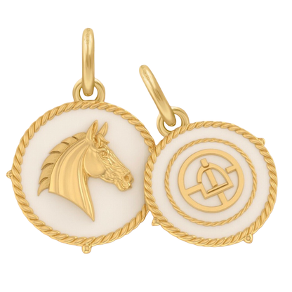 Ela Jae Horse Head White Enamel Amulet