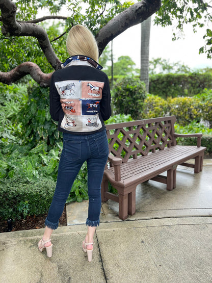 Stacy Bradley Design, The Black Denim Jacket - Designer Horse
