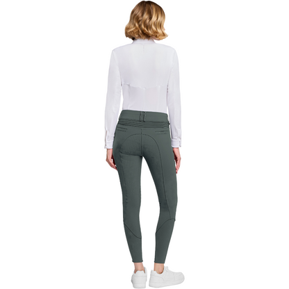 Samshield Women's Clara Floral Knee Grip Breeches, dark forest, back view