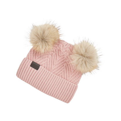 LeMieux Mini Double Pom Beanie - Petal - Front View