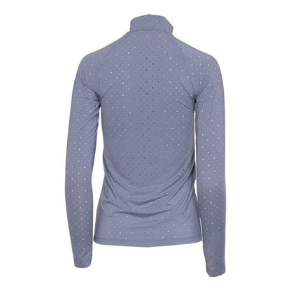 Dapplebay Women's Aircut Mock Neck Long Sleeve Top