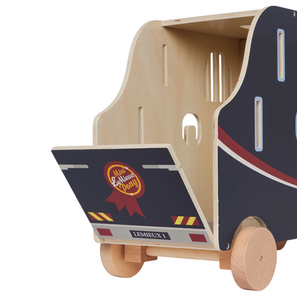 LeMieux Toy Pony Travel Lorry-Wooden-Trunk View
