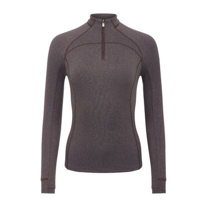 LeMieux Women's Heritage Herringbone Base Layer-Cocoa-Front View