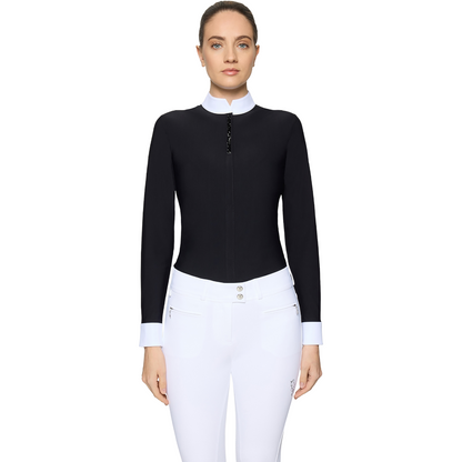 Samshield Women's Roxane Premium Long Sleeve Show Shirt, Black, Front View