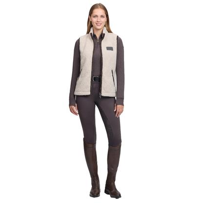 LeMieux Women's Heritage Borg Gilet-Stone-Model View