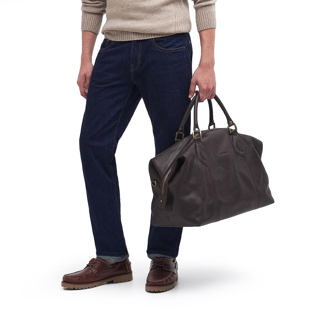 Barbour Leather Medium Travel Holdall