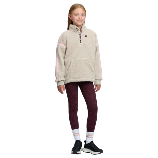 LeMieux Young Rider Jody Teddy Fleece Pullover model view in stone
