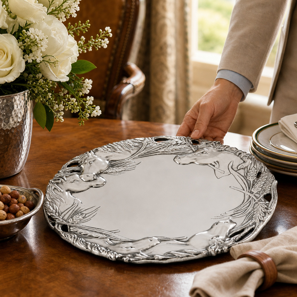 Arthur Court Designs Horse head 12" Round Tray