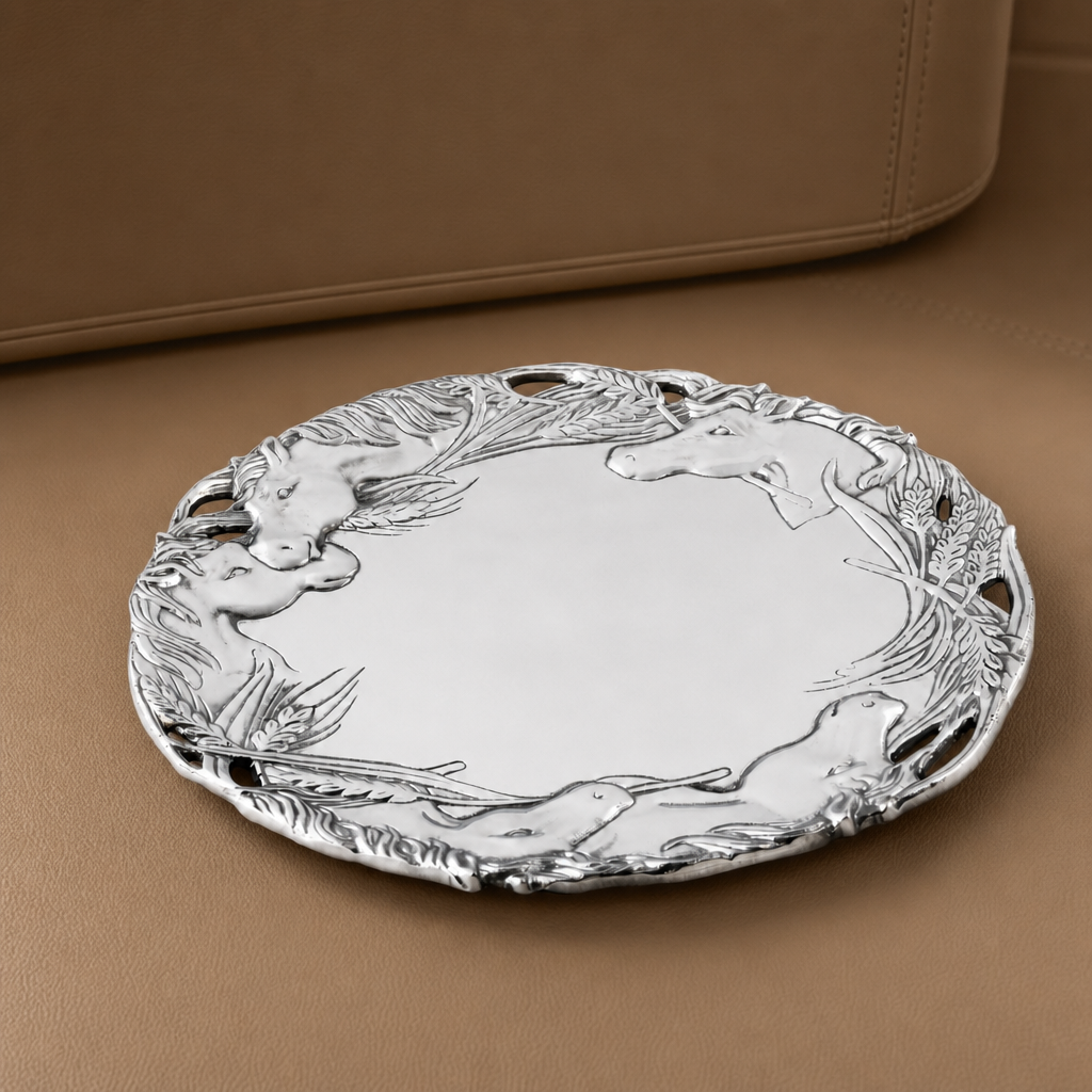 Arthur Court Designs Horse head 12" Round Tray