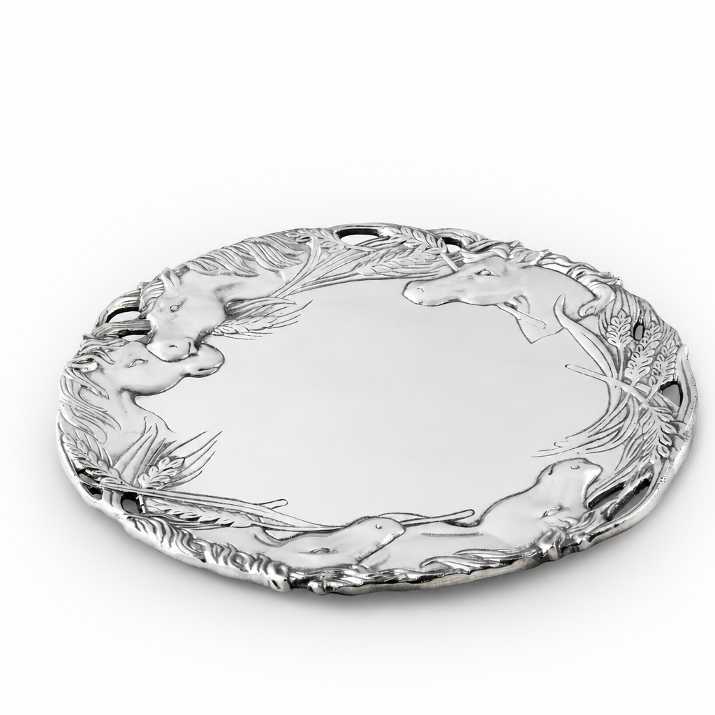Arthur Court Designs Horse head 12" Round Tray