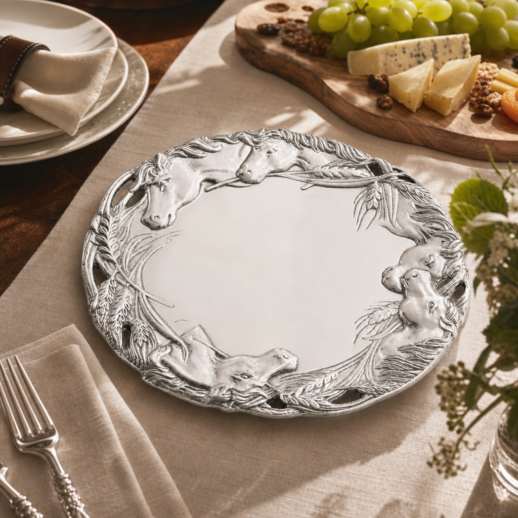 Arthur Court Designs Horse head 12" Round Tray