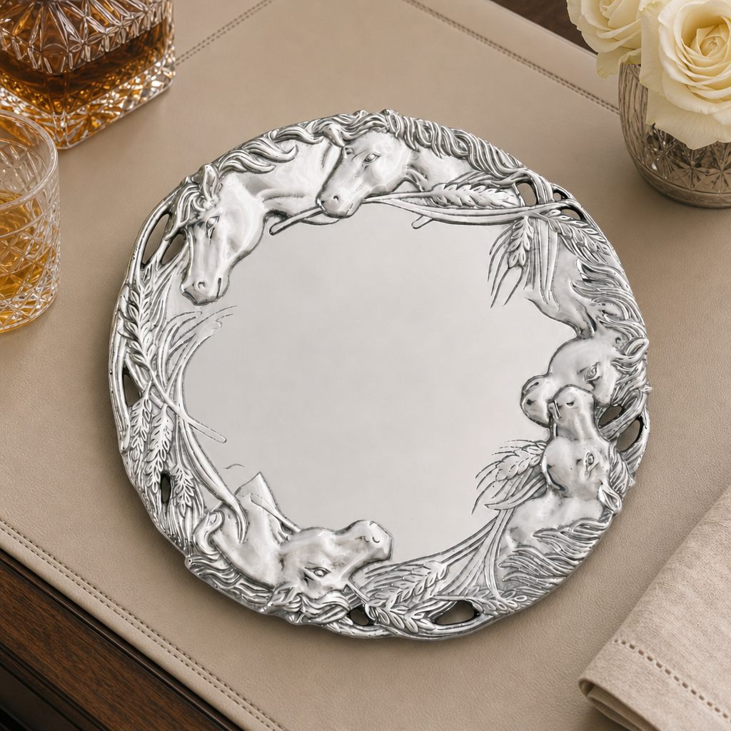Arthur Court Designs Horse head 12" Round Tray