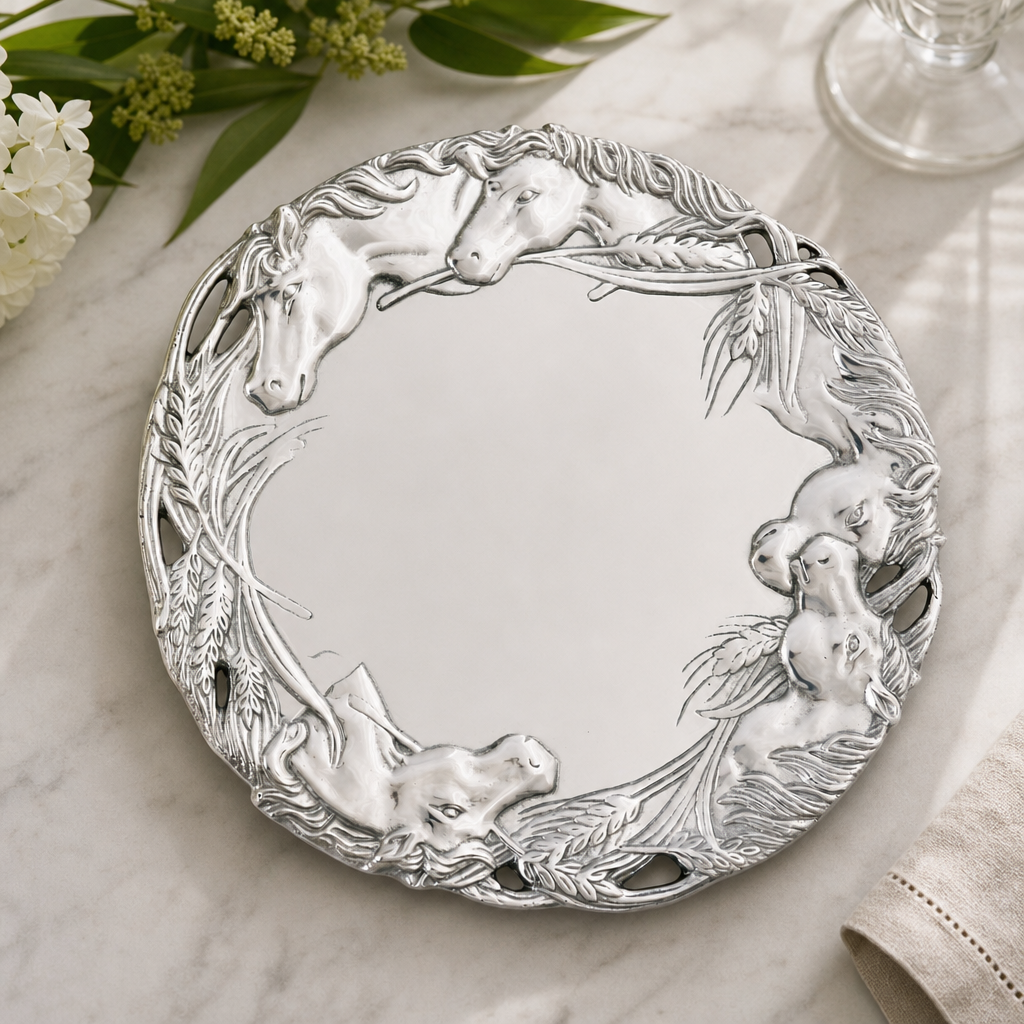 Arthur Court Designs Horse head 12" Round Tray