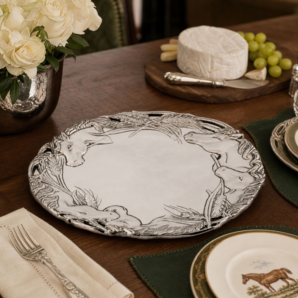 Arthur Court Designs Horse head 12" Round Tray