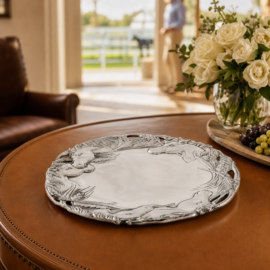 Arthur Court Designs Horse head 12" Round Tray