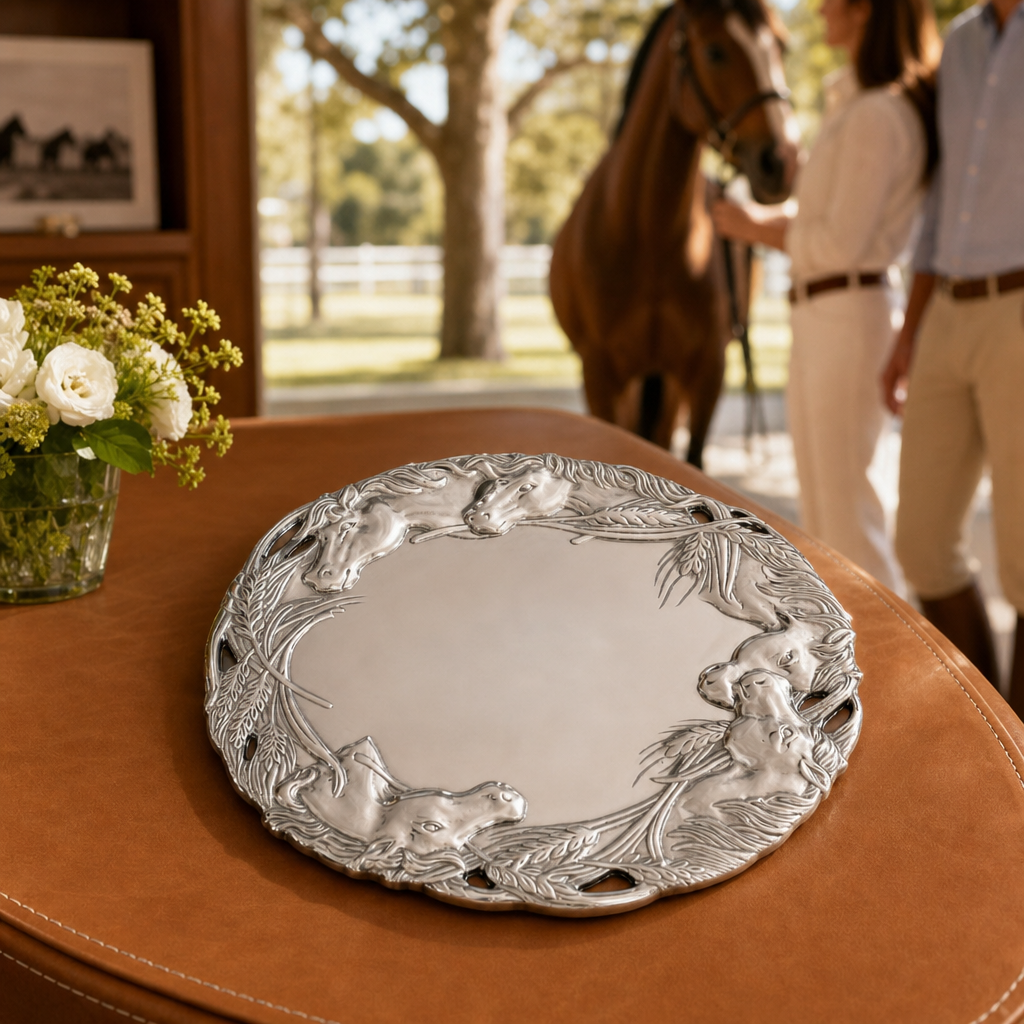 Arthur Court Designs Horse head 12" Round Tray