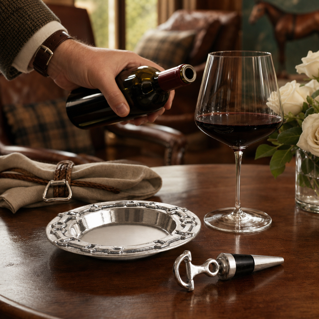 Arthur Court Designs - Equestrian Wine Coaster and Stopper Set