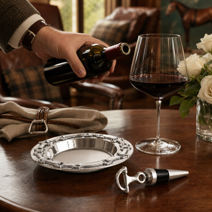 Arthur Court Designs - Equestrian Wine Coaster and Stopper Set