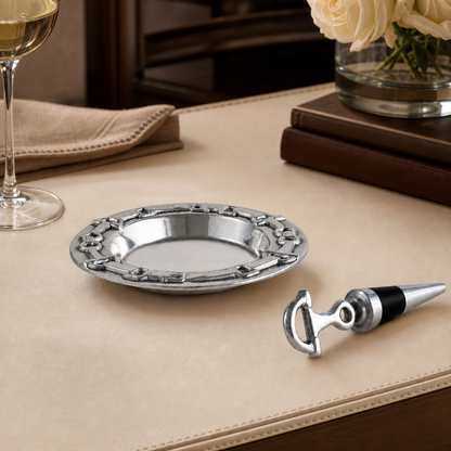 Arthur Court Designs - Equestrian Wine Coaster and Stopper Set