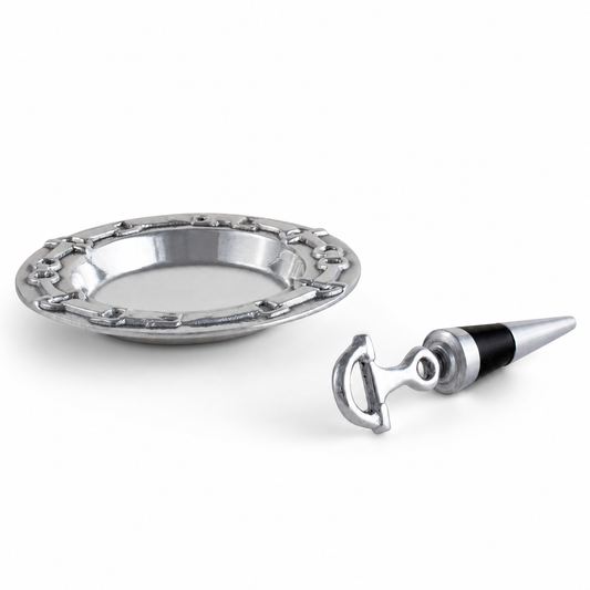 Arthur Court Designs - Equestrian Wine Coaster and Stopper Set
