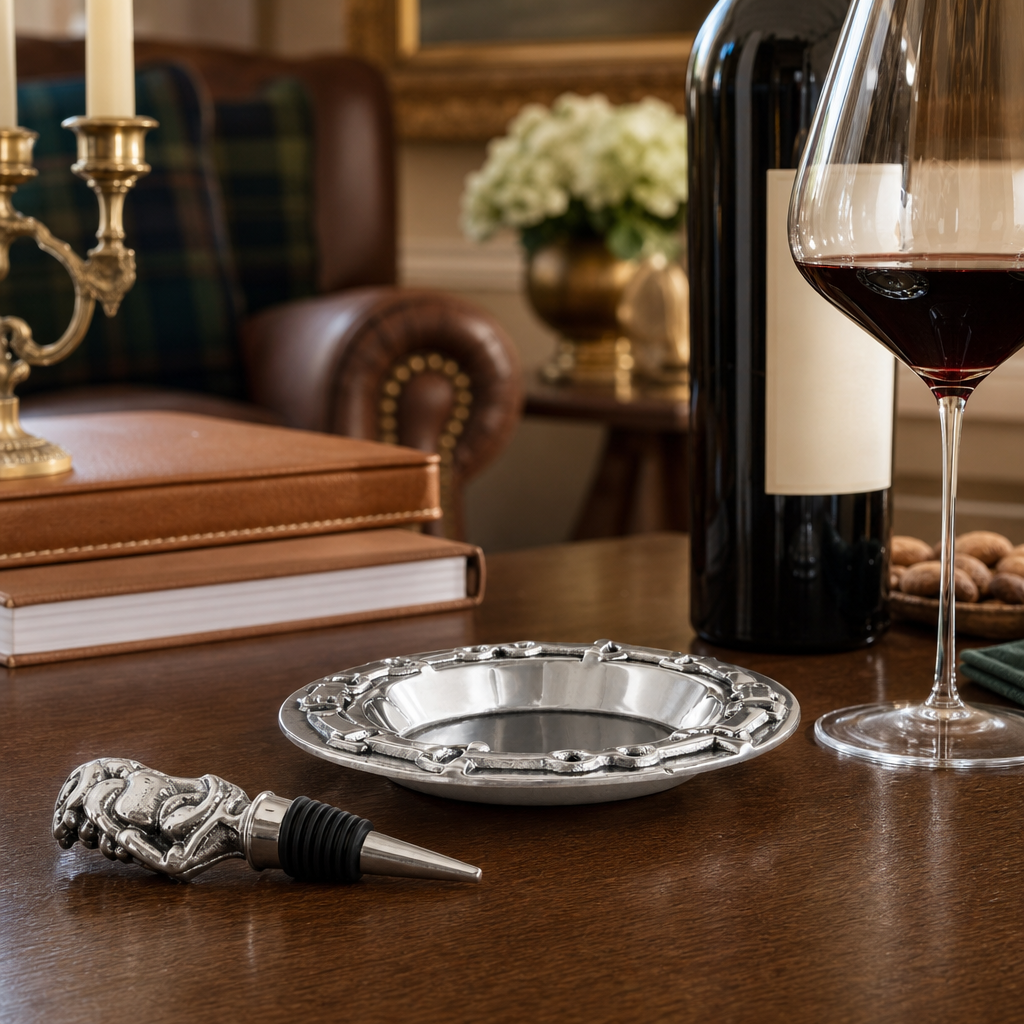 Arthur Court Designs - Equestrian Wine Coaster and Stopper Set