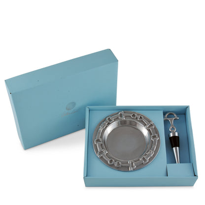 Arthur Court Designs - Equestrian Wine Coaster and Stopper Set