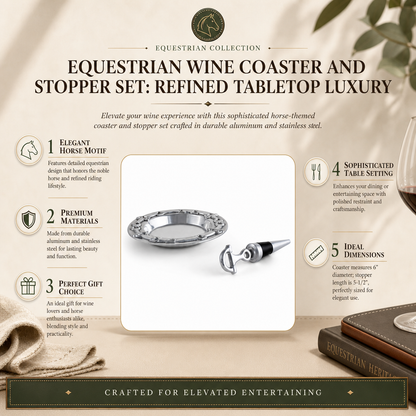 Arthur Court Designs - Equestrian Wine Coaster and Stopper Set