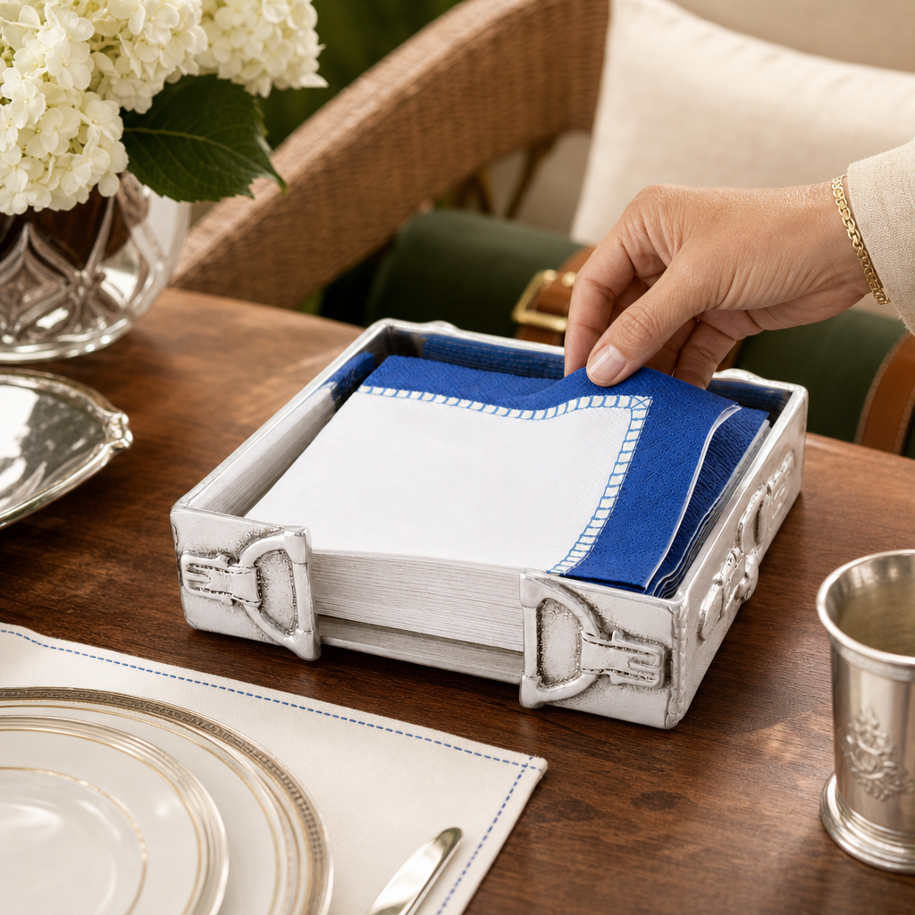 Arthur Court Designs - Equestrian Snaffle Accent Cocktail Napkin Box