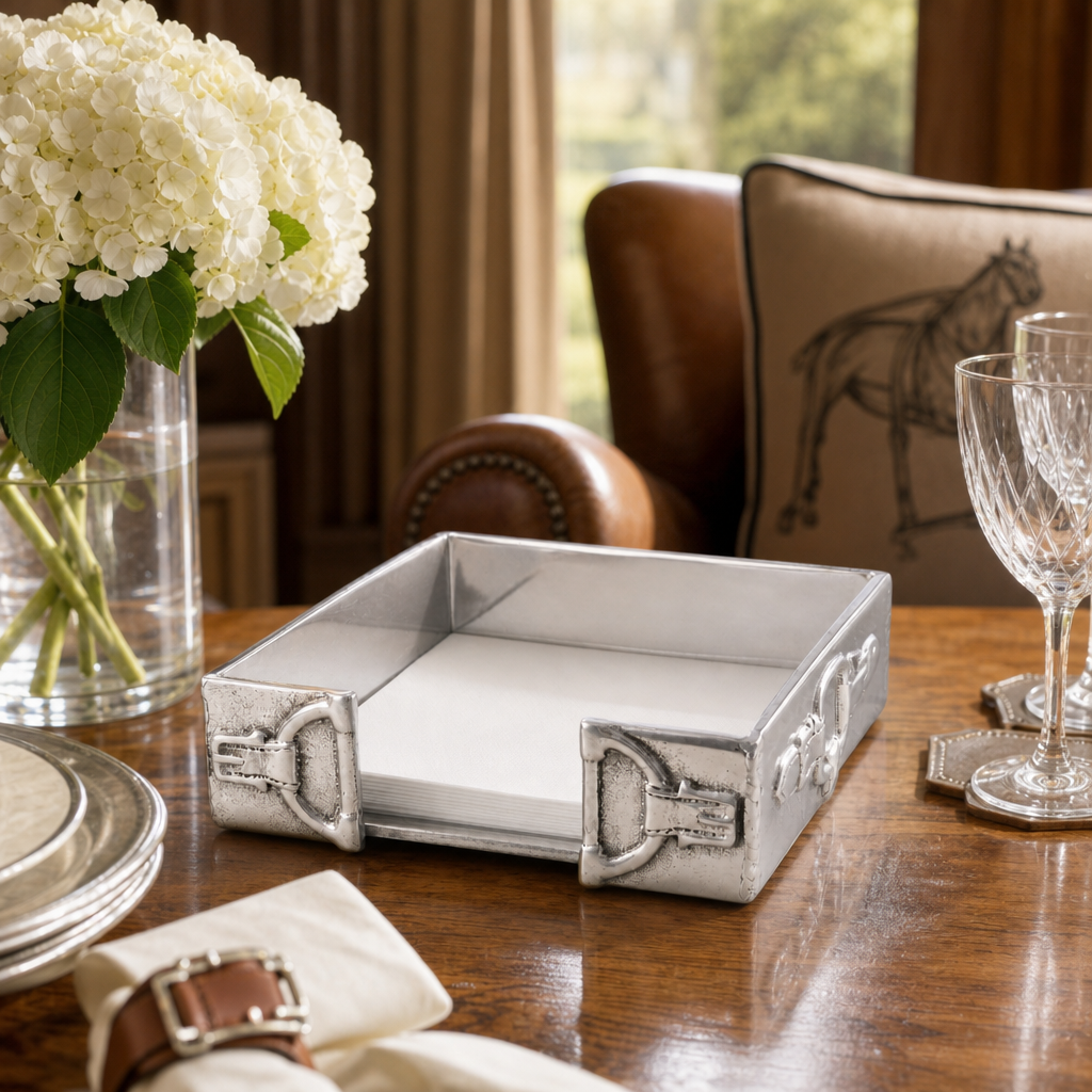 Arthur Court Designs - Equestrian Snaffle Accent Cocktail Napkin Box