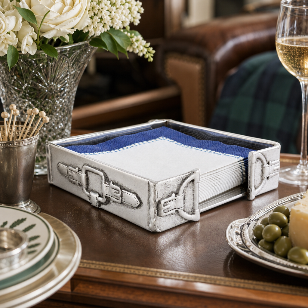 Arthur Court Designs - Equestrian Snaffle Accent Cocktail Napkin Box
