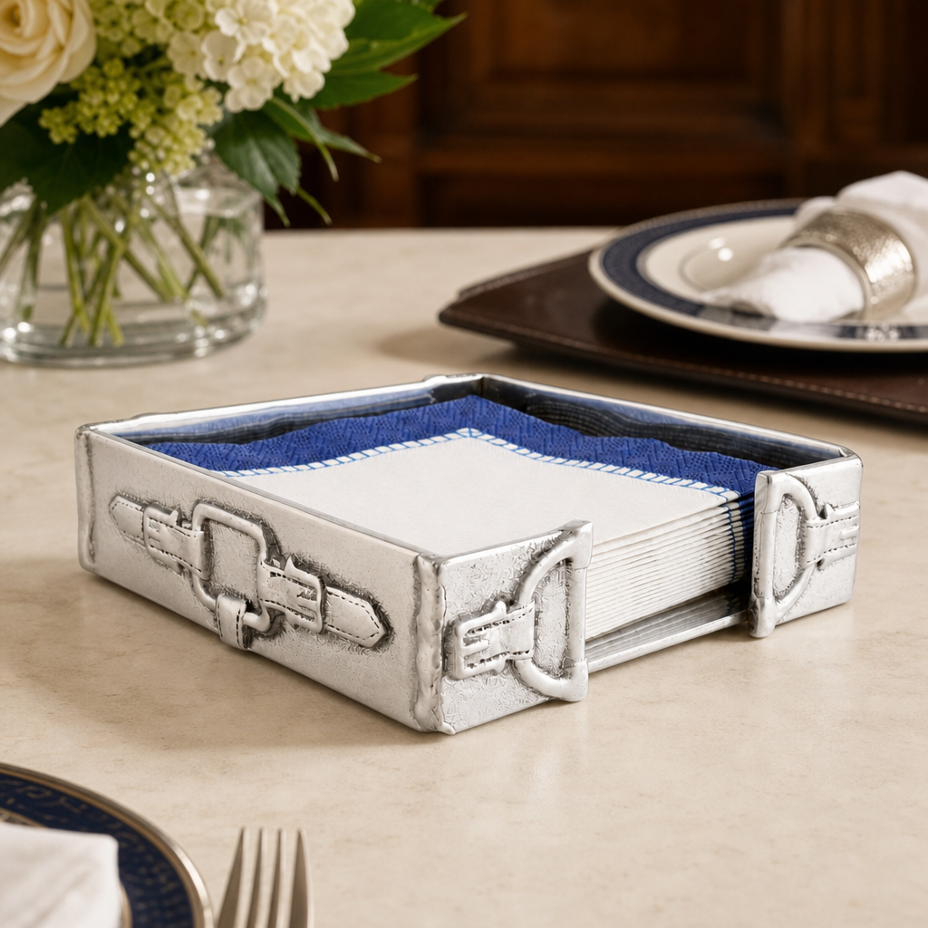 Arthur Court Designs - Equestrian Snaffle Accent Cocktail Napkin Box