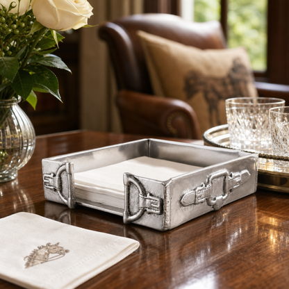 Arthur Court Designs - Equestrian Snaffle Accent Cocktail Napkin Box
